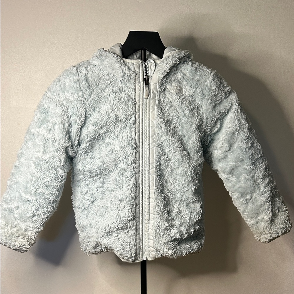 The North Face Kids Fluffy Light Gray Puffer Jacket